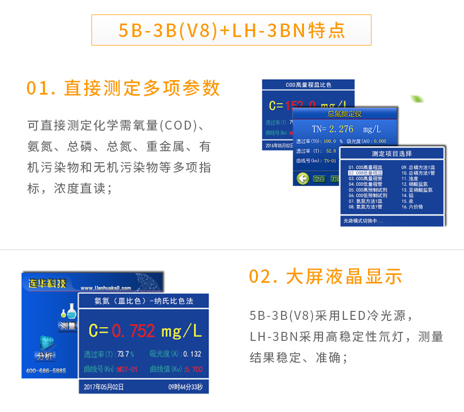 5B-3B(V8)+LH-3BN組合型多參數(shù)測定儀